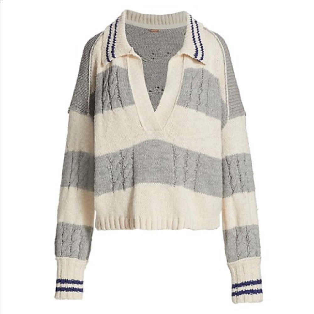 Free People Small Pembrook Rugby Sweater